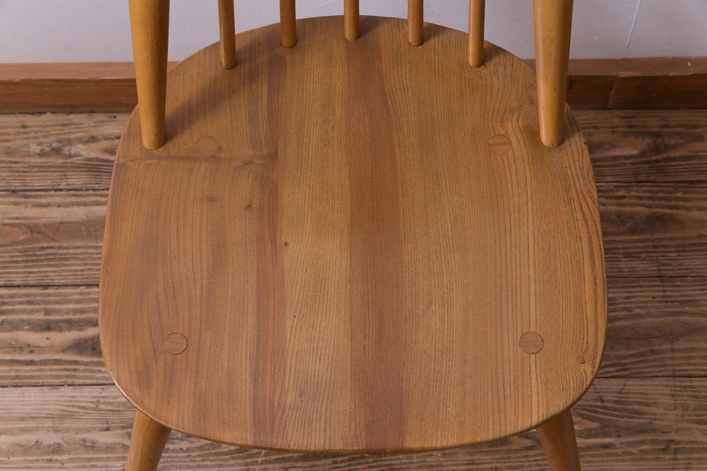 ヴィンテージ家具　イギリスビンテージ　ERCOL(アーコール)　シンプルかつ上品な佇まいのゴールドスミスチェア(椅子、ダイニングチェア)(1)