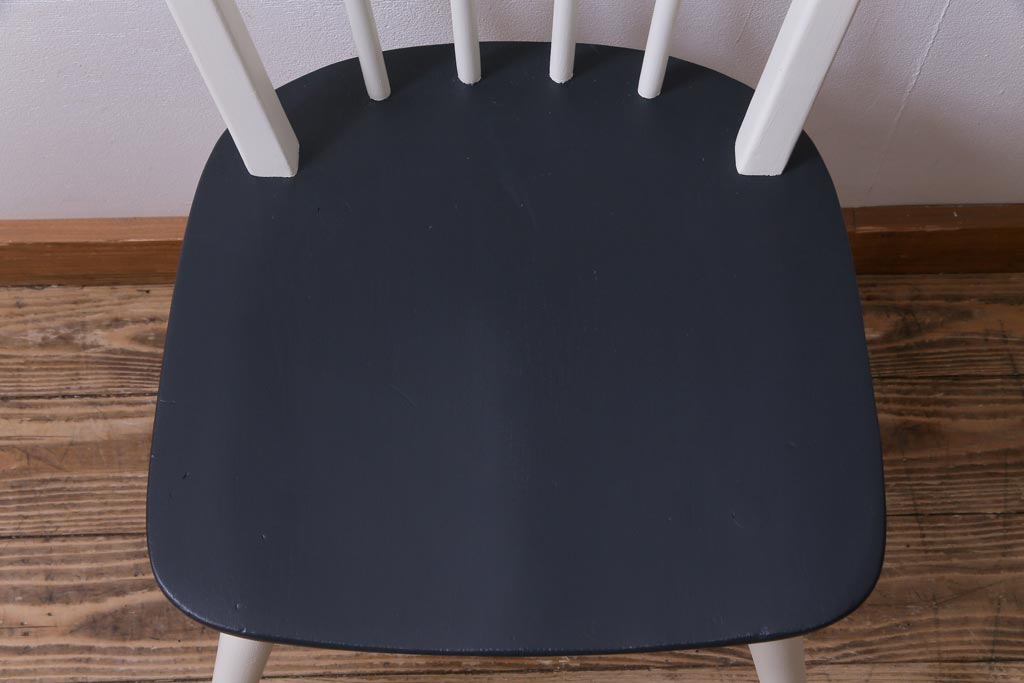 イギリスビンテージ　ペイント家具　ERCOL(アーコール)　バイカラーがお洒落なフープバックチェア(椅子、ダイニングチェア)
