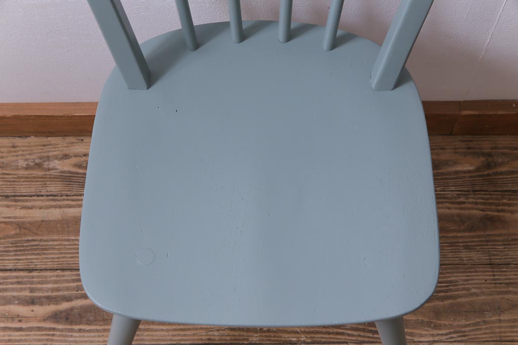 イギリスビンテージ　ペイント家具　ERCOL(アーコール)　爽やかなカラーが魅力のフープバックチェア(椅子、ダイニングチェア)