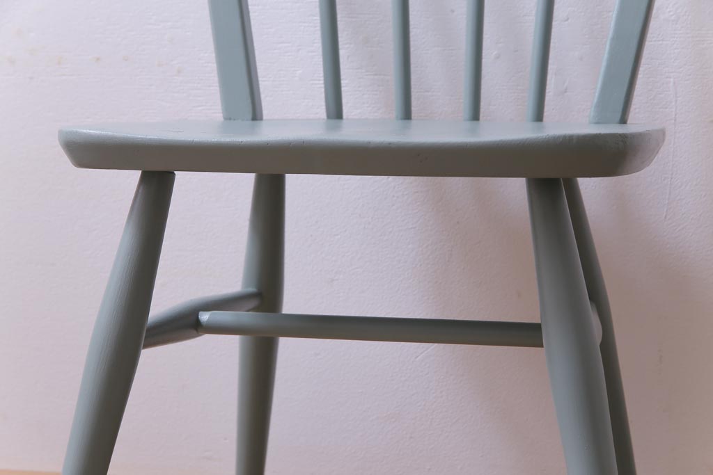 イギリスビンテージ　ペイント家具　ERCOL(アーコール)　爽やかなカラーが魅力のフープバックチェア(椅子、ダイニングチェア)