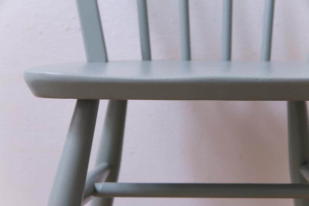 イギリスビンテージ　ペイント家具　ERCOL(アーコール)　爽やかなカラーが魅力のフープバックチェア(椅子、ダイニングチェア)
