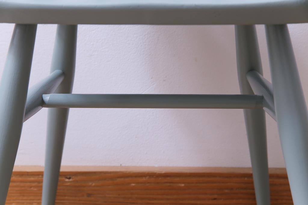 イギリスビンテージ　ペイント家具　ERCOL(アーコール)　爽やかなカラーが魅力のフープバックチェア(椅子、ダイニングチェア)