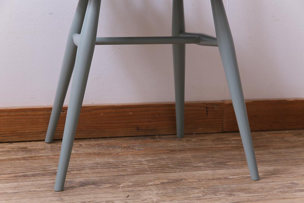 イギリスビンテージ　ペイント家具　ERCOL(アーコール)　爽やかなカラーが魅力のフープバックチェア(椅子、ダイニングチェア)