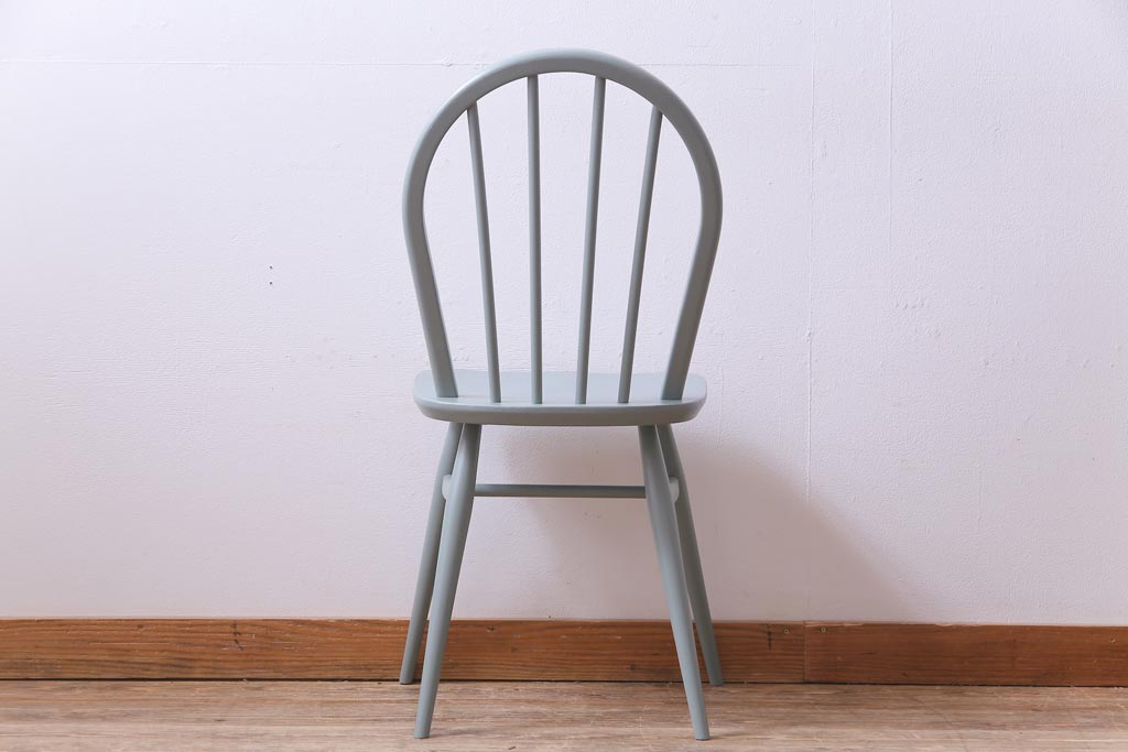 イギリスビンテージ　ペイント家具　ERCOL(アーコール)　爽やかなカラーが魅力のフープバックチェア(椅子、ダイニングチェア)