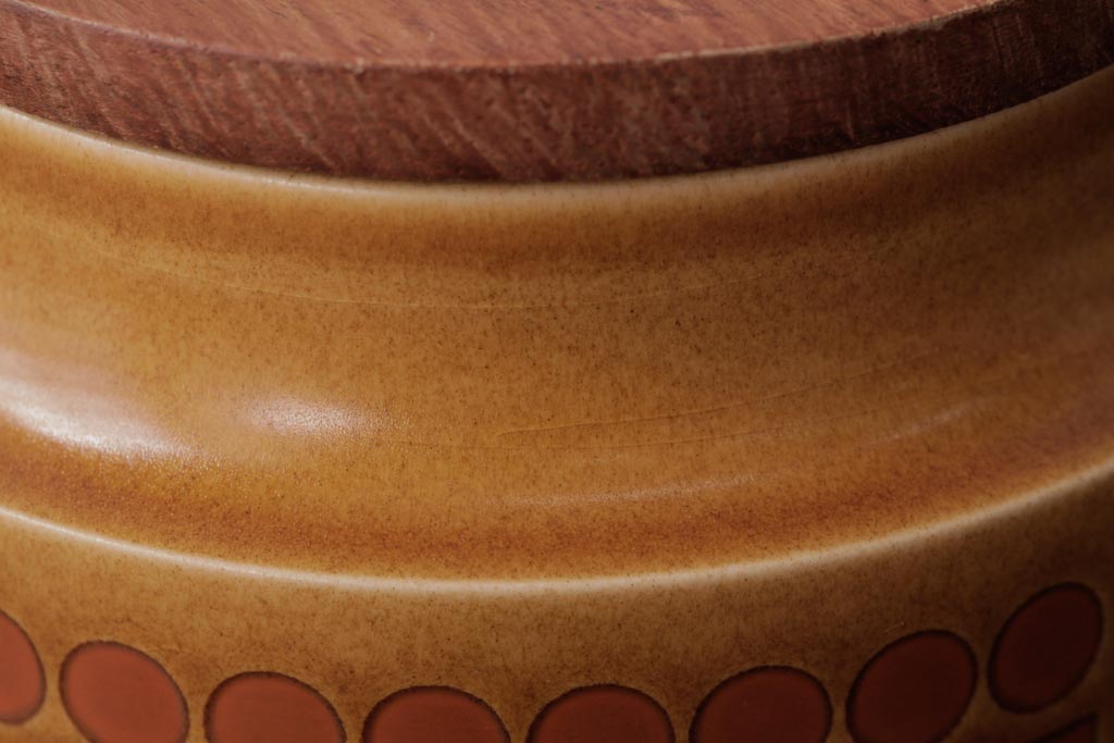 アンティーク雑貨　イギリスビンテージ　HORNSEA(ホーンジー)　SAFFRON(サフラン)シリーズ　キャニスター・小(保存容器、ジャー)