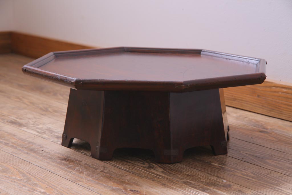 アンティーク雑貨　中古　ビンテージ松本民芸家具　八角　#312　朝鮮膳(定価約8万5千円)