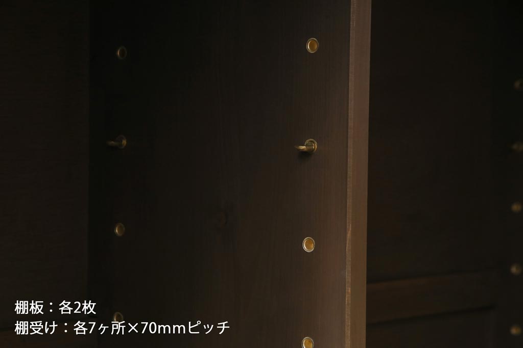 ラフジュ工房オリジナル　扉の意匠が目を惹く古い建具を使ったリメイク戸棚(ローボード、収納棚)