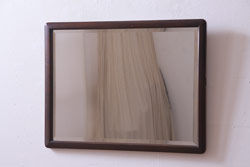 アンティーク雑貨　リメイク 北海道民芸家具　シンプルな木製フレームのミラー(鏡)(1)