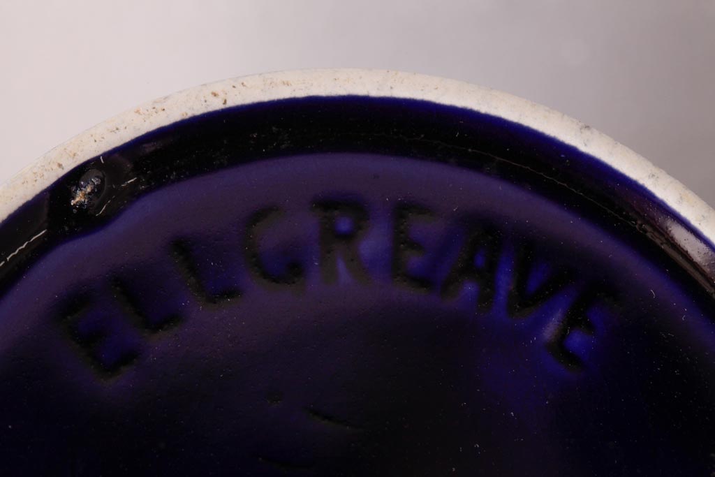 アンティーク雑貨　イギリスビンテージ　ELLGREAVE POTTERY(エルグリーブ・ポタリー)　濃い青色が目を引くジャグ(ピッチャー、水差し、洋食器)