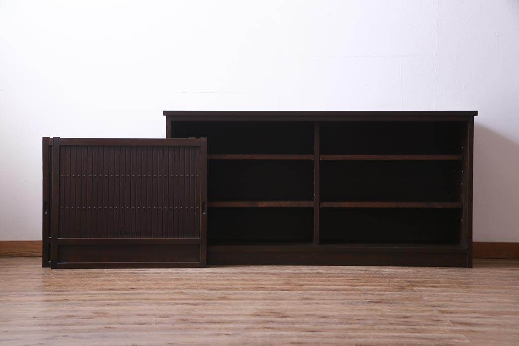ラフジュ工房オリジナル　5尺　格子が上品な引き戸を利用したサイドボード(戸棚、収納棚)