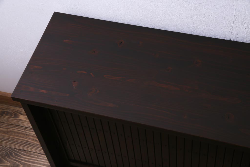 ラフジュ工房オリジナル　5尺　格子が上品な引き戸を利用したサイドボード(戸棚、収納棚)