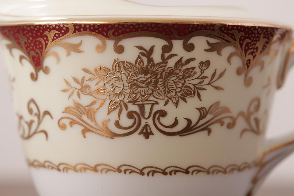 ノリタケ(Noritake、則武、日陶)　海外(英国)輸出品　マルキ印　シュガーポット・ミルクポット(シュガーボウル、洋食器)