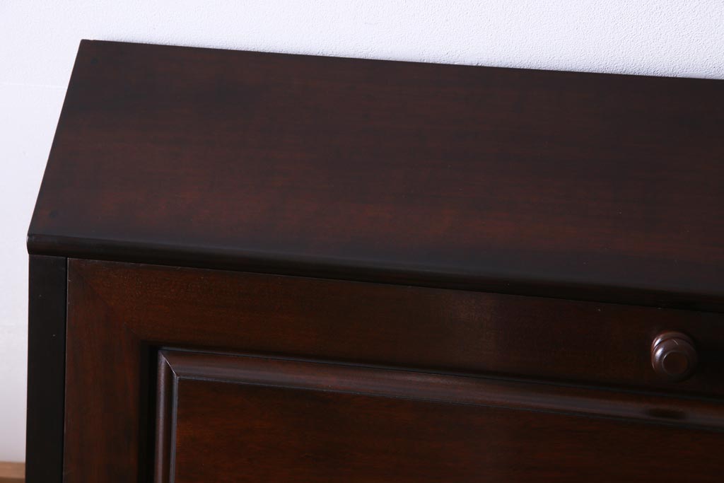 中古　松本民芸家具　H型　ボールフットが特徴的なライティングビューロー(ワークデスク、在宅ワーク、在宅用、チェスト)