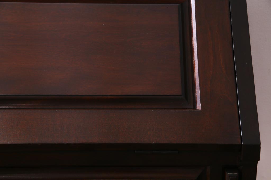 中古　松本民芸家具　H型　ボールフットが特徴的なライティングビューロー(ワークデスク、在宅ワーク、在宅用、チェスト)