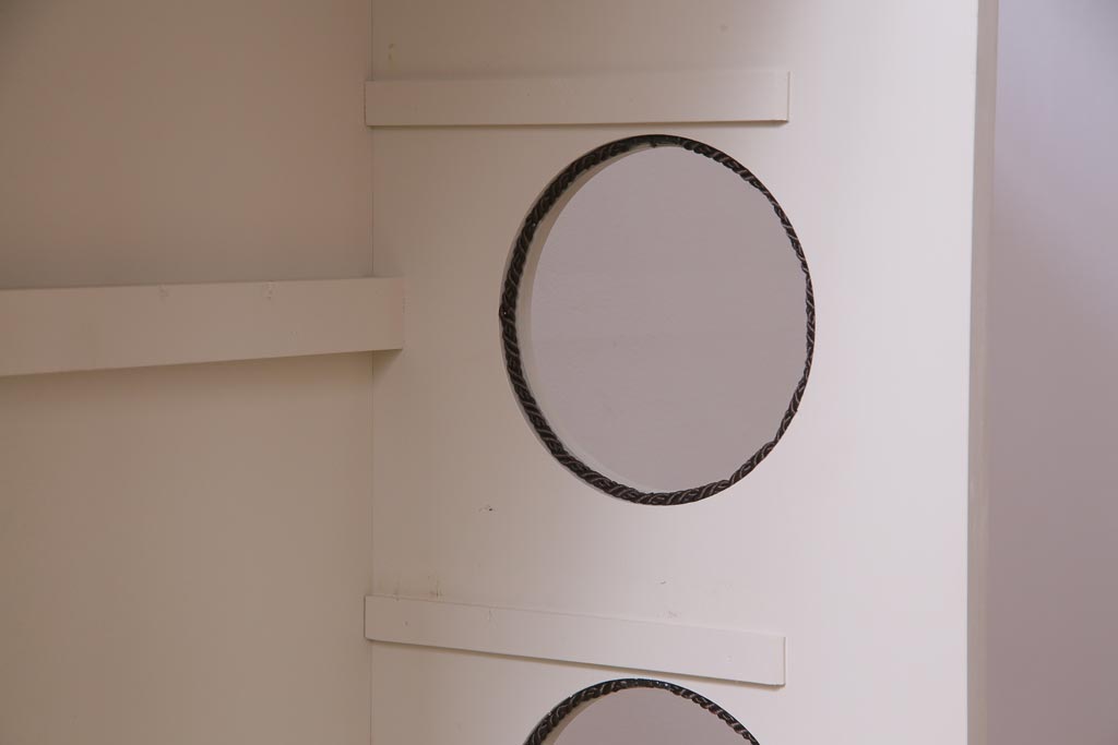ラフジュ工房オリジナル　古建具リメイク　ステンドグラスがおしゃれな戸棚(収納棚、サイドボード)