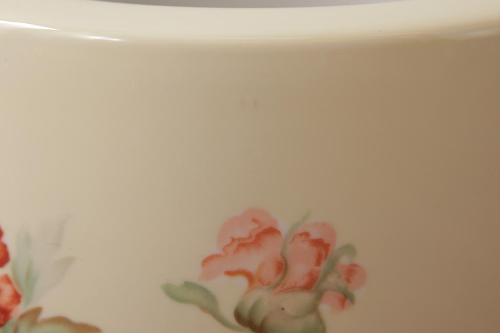 アンティーク雑貨　オールドノリタケ(日陶・則武)　牡丹の図柄が可憐な印象与える火鉢(手あぶり、鉢カバー)