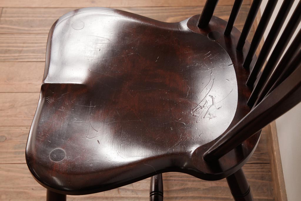 中古　松本民芸家具　ビンテージ　飽きのこないデザインが魅力の#72型・リーチチェア(ダイニングチェア、椅子)(2)