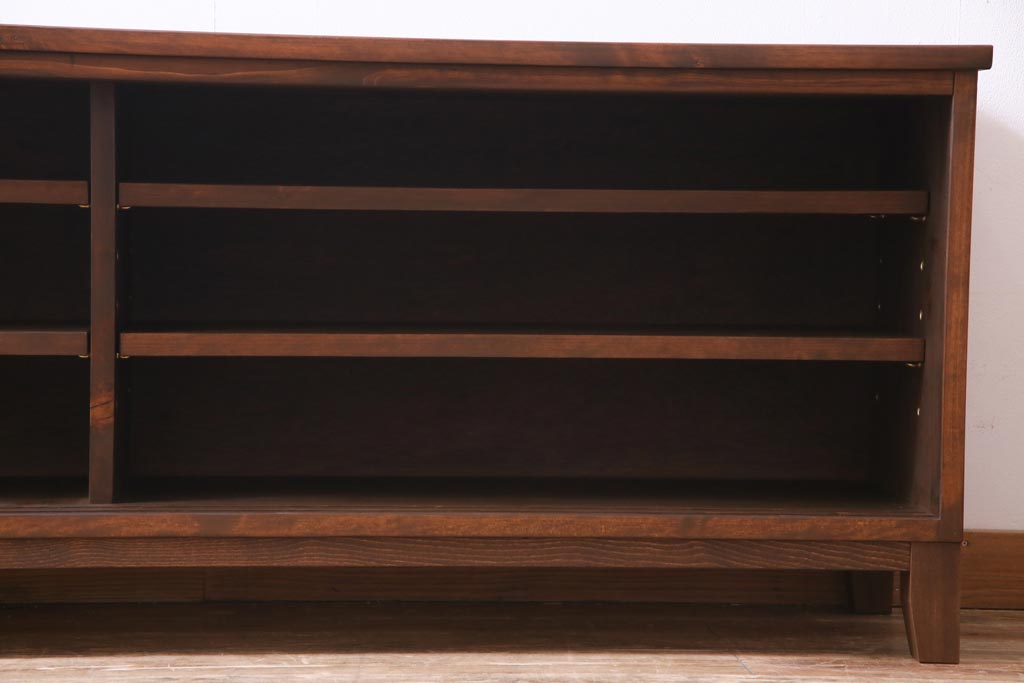 ラフジュ工房オリジナル　古建具リメイク　組子が和モダンな雰囲気醸し出すローボード(テレビ台、テレビボード、収納棚、戸棚)(1)