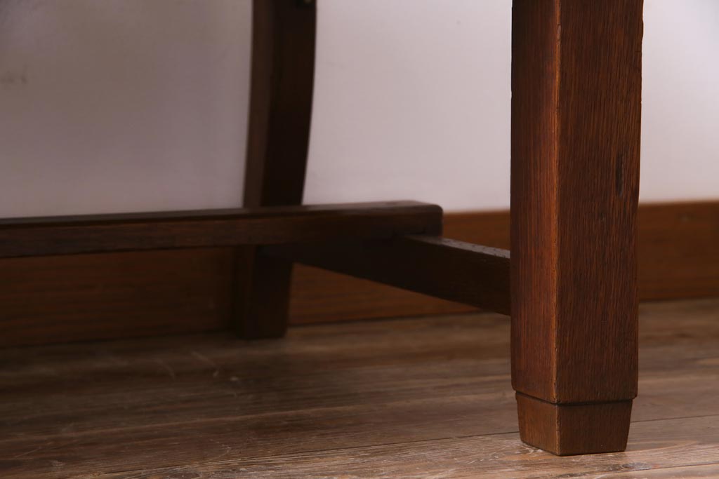 アンティーク家具　和製アンティーク　昭和初期　ナラ材　大正ロマン香る佇まいが魅力的なソファベンチ(長椅子)
