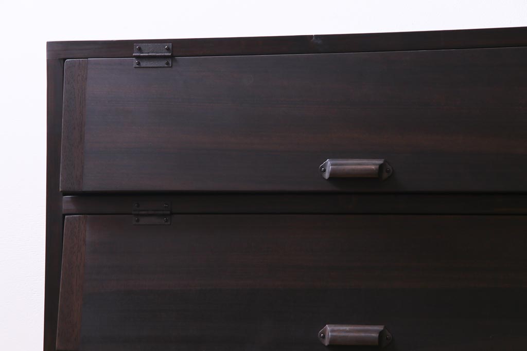 ラフジュ工房オリジナル　リメイク家具　パタパタ扉が使い勝手の良い収納棚(リビングボード、戸棚、下駄箱)