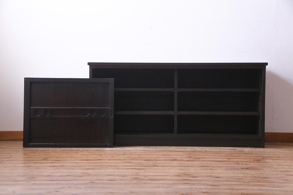 ラフジュ工房オリジナル　古建具リメイク　レトロな雰囲気がお洒落な収納棚(戸棚、リビングボード)