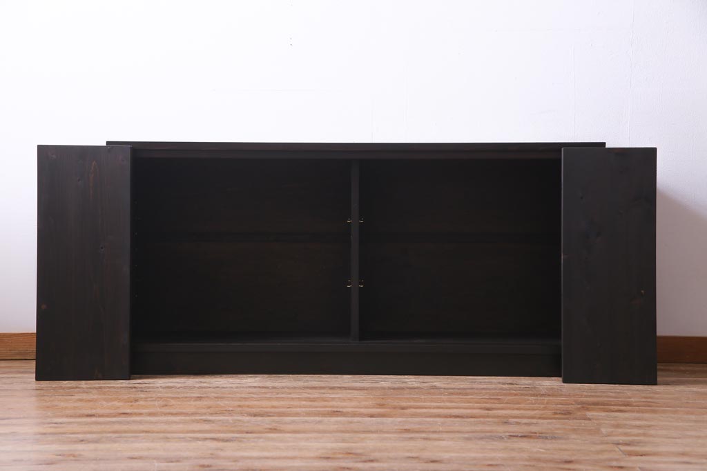 ラフジュ工房オリジナル　古建具リメイク　レトロな雰囲気がお洒落な収納棚(戸棚、リビングボード)