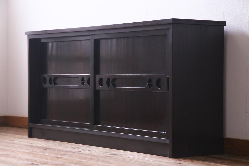 ラフジュ工房オリジナル　古建具リメイク　レトロな雰囲気がお洒落な収納棚(戸棚、リビングボード)