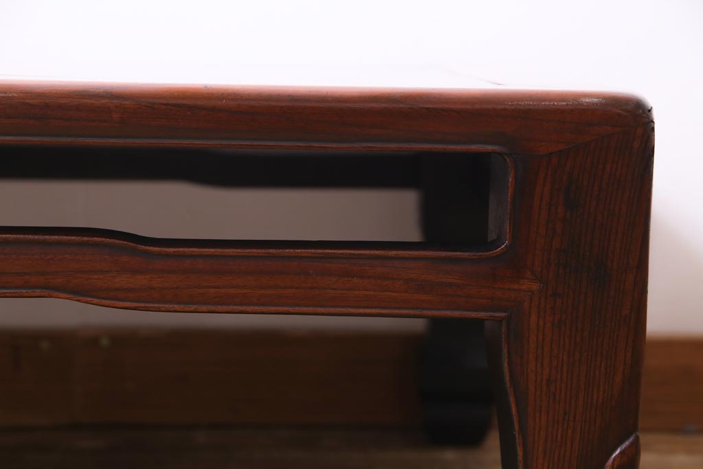 アンティーク家具　和製アンティーク　総ケヤキ材　漆の上品な光沢が魅力的なローテーブル(座卓)