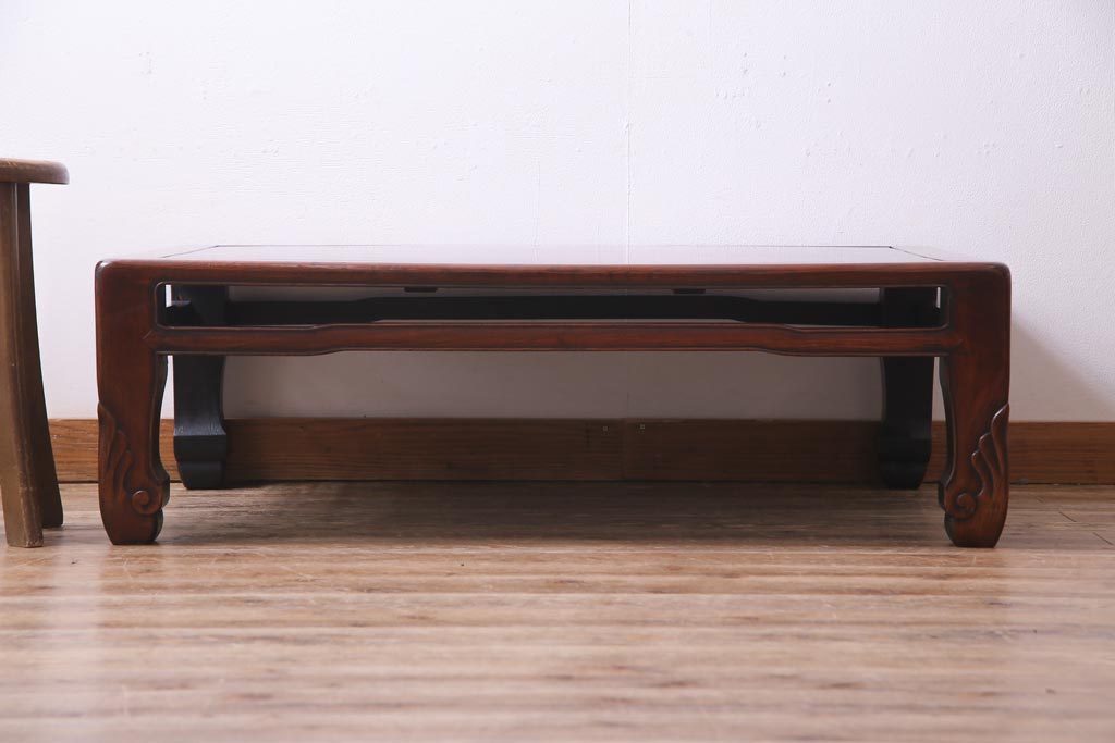 アンティーク家具　和製アンティーク　総ケヤキ材　漆の上品な光沢が魅力的なローテーブル(座卓)