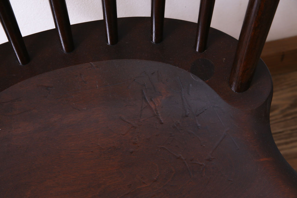中古　松本民芸家具　ビンテージ　凛とした雰囲気を漂わせる#72型・リーチチェア(ダイニングチェア、椅子)