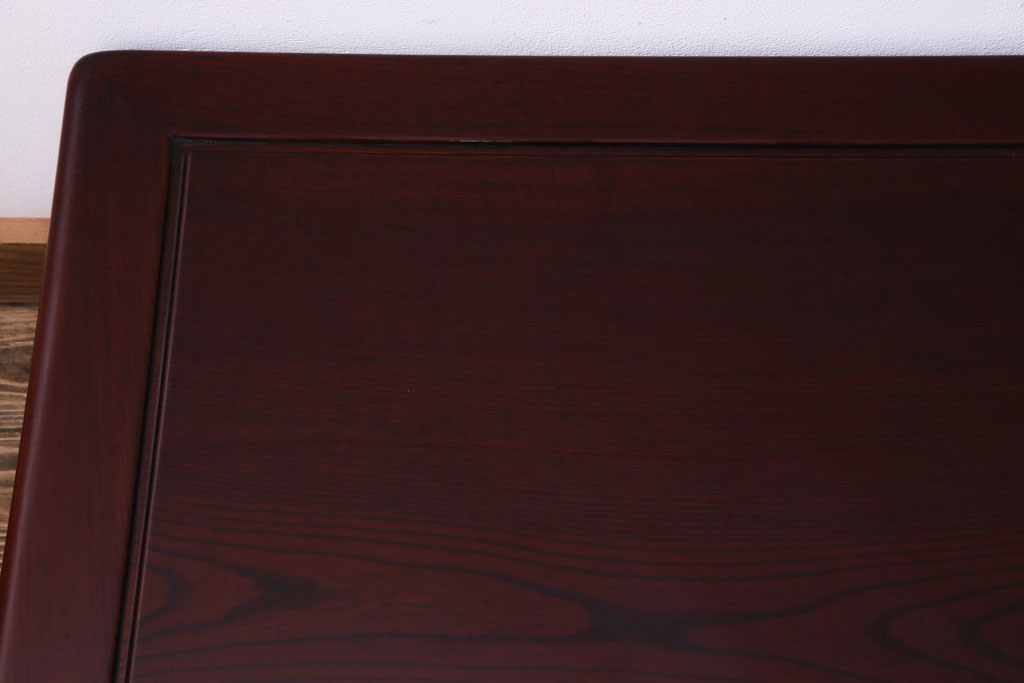 アンティーク家具　和製アンティーク　透明感のある漆溜塗が美しい総ケヤキ材の座卓(ローテーブル)