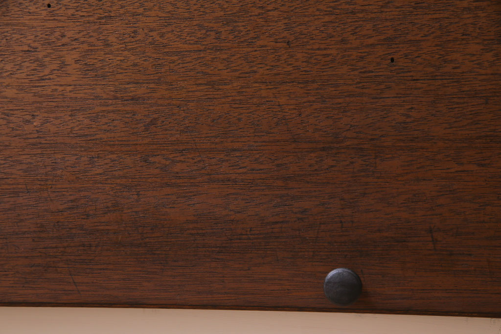 ラフジュ工房オリジナル　コントラストが可愛らしいパタパタ扉のペイント収納棚(戸棚、下駄箱、キャビネット)