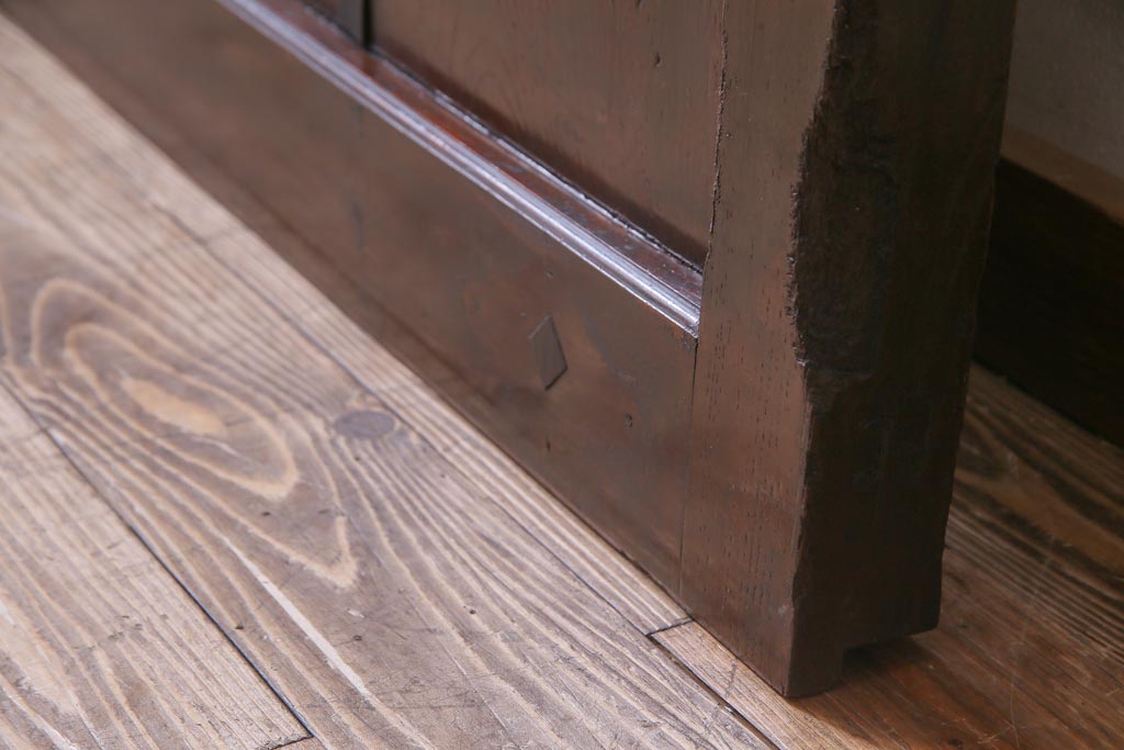 和製アンティーク　明治期　欅の杢目や風合いが美しい富山蔵戸(建具、引き戸、玄関戸)