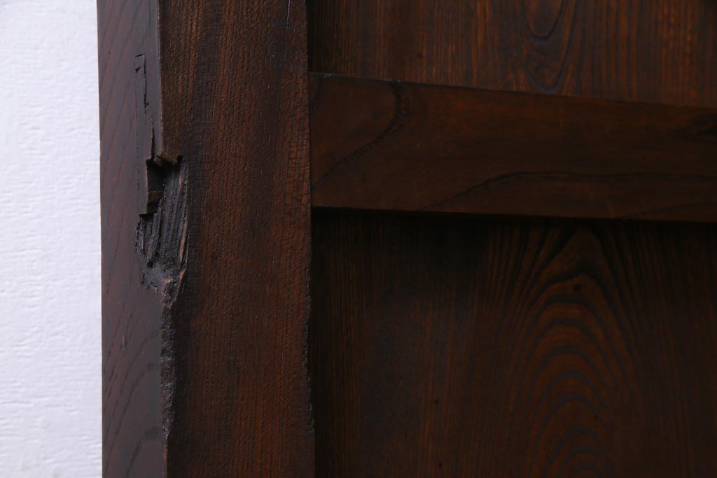 和製アンティーク　明治期　欅の杢目や風合いが美しい富山蔵戸(建具、引き戸、玄関戸)