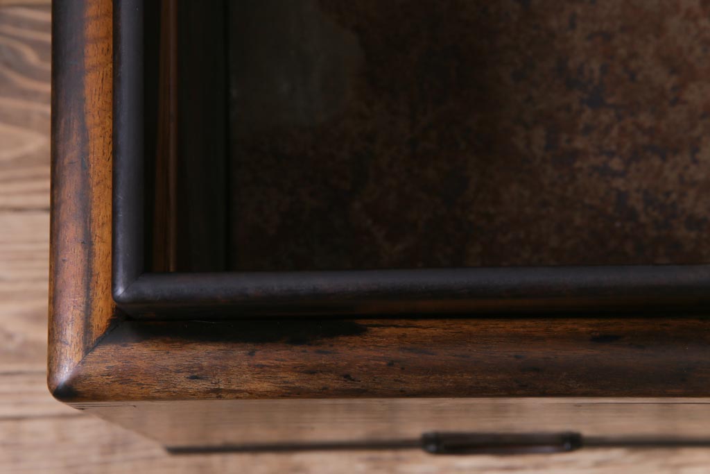 アンティーク雑貨　和製アンティーク　黒柿の無垢材を贅沢に使用した高級感漂う長火鉢(木製火鉢)