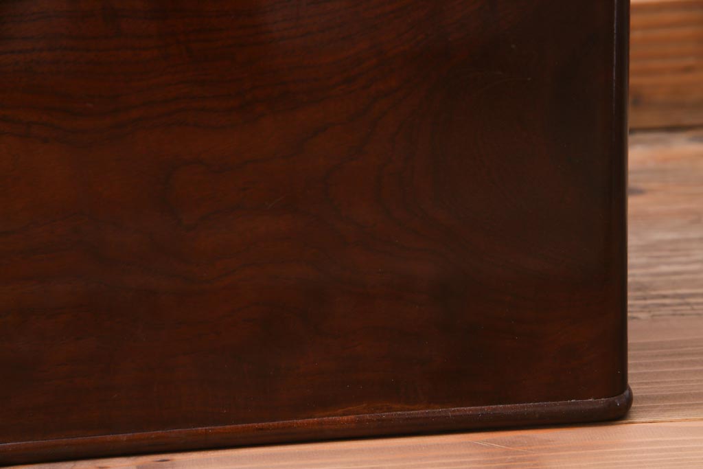 アンティーク雑貨　大正昭和初期　桑材　漆塗り　品の良い和の雰囲気漂う指物家具の角火鉢(手あぶり)(1)