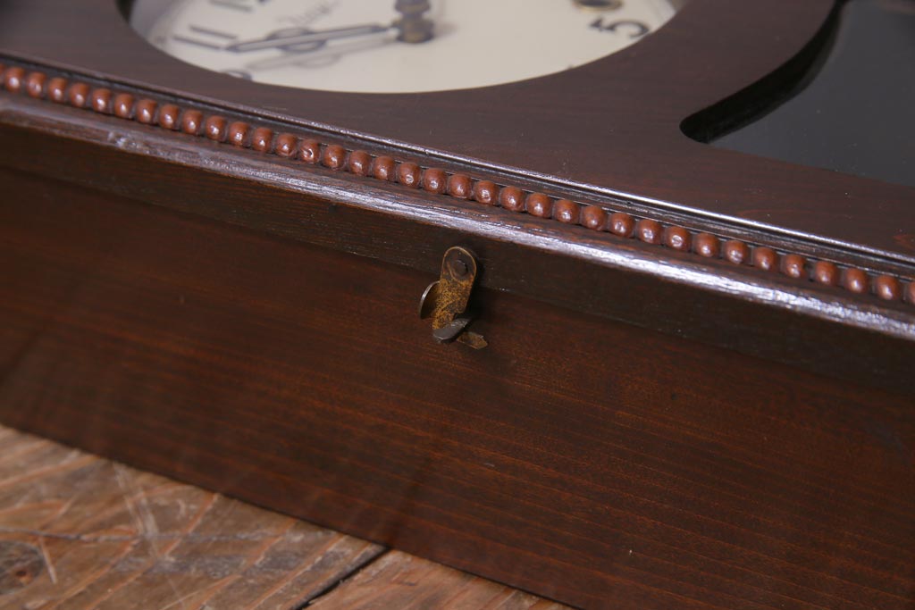 アンティーク雑貨　昭和レトロ　Meiji(明治時計社)　手巻き式　シックな雰囲気が漂う柱時計(振り子時計、掛け時計)