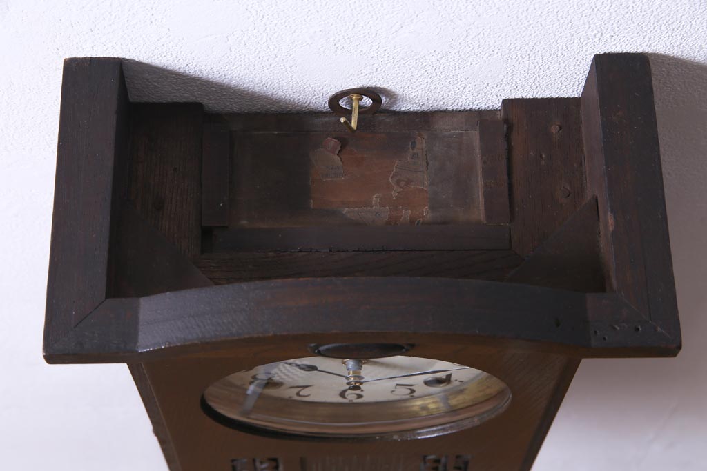 アンティーク雑貨　和製アンティーク　RUBY CLOCK　電池式　東京ルビー印の掛け時計(柱時計)