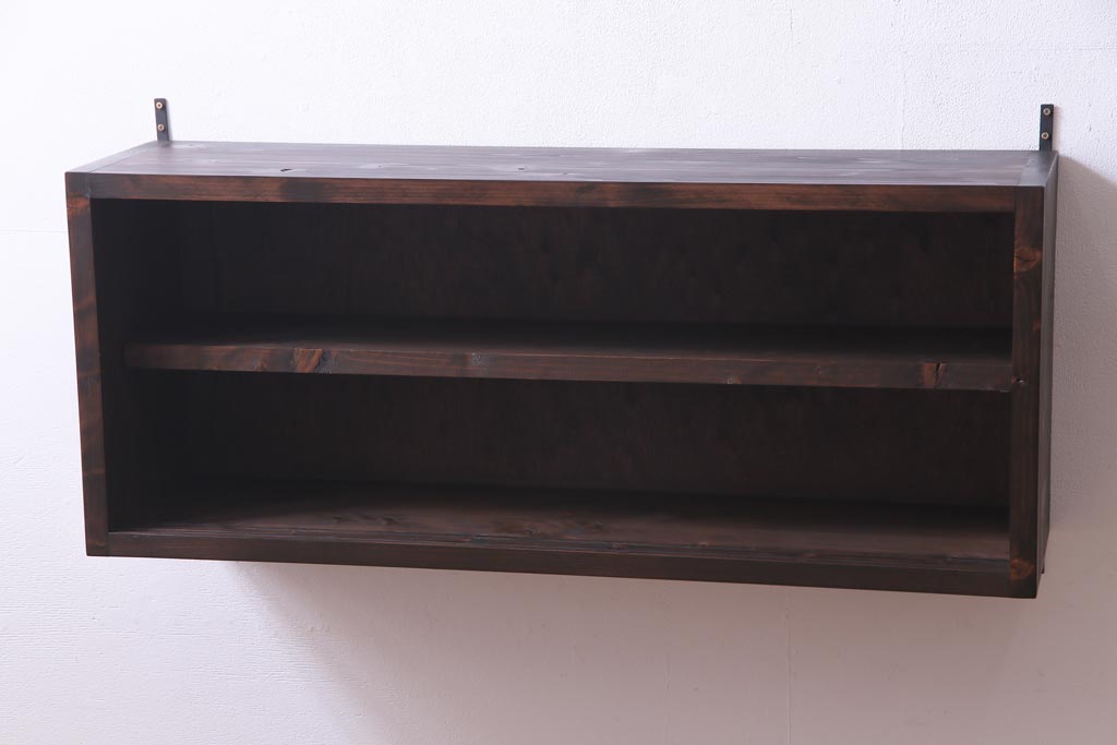 ラフジュ工房オリジナル　味わい深い建具をリメイクした壁掛け戸棚(ウォールシェルフ、収納棚)(1)