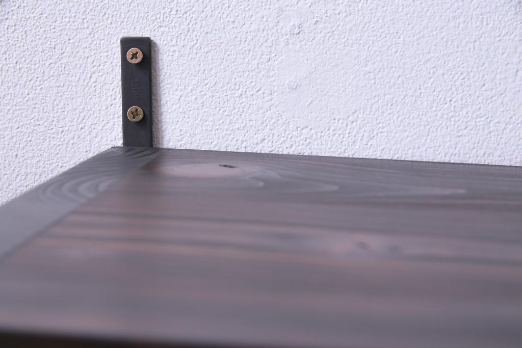 ラフジュ工房オリジナル　味わい深い建具をリメイクした壁掛け戸棚(ウォールシェルフ、収納棚)(1)