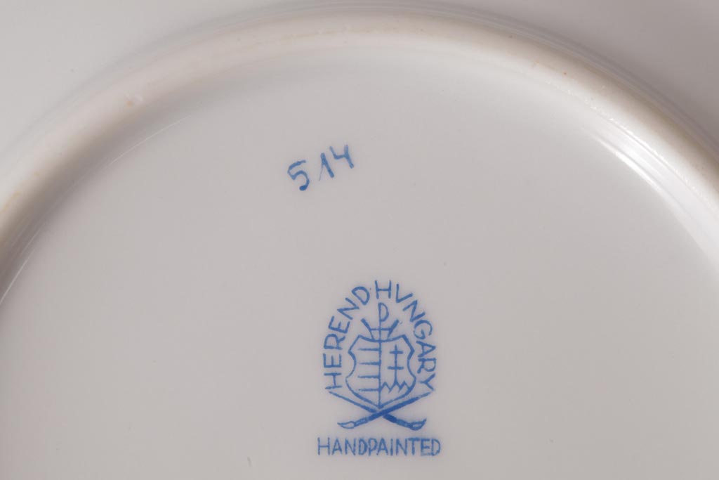 中古　ハンガリー　HEREND(ヘレンド)　フルーツコンポジション　15cmプレート2枚セット(ケーキ皿、パン皿)