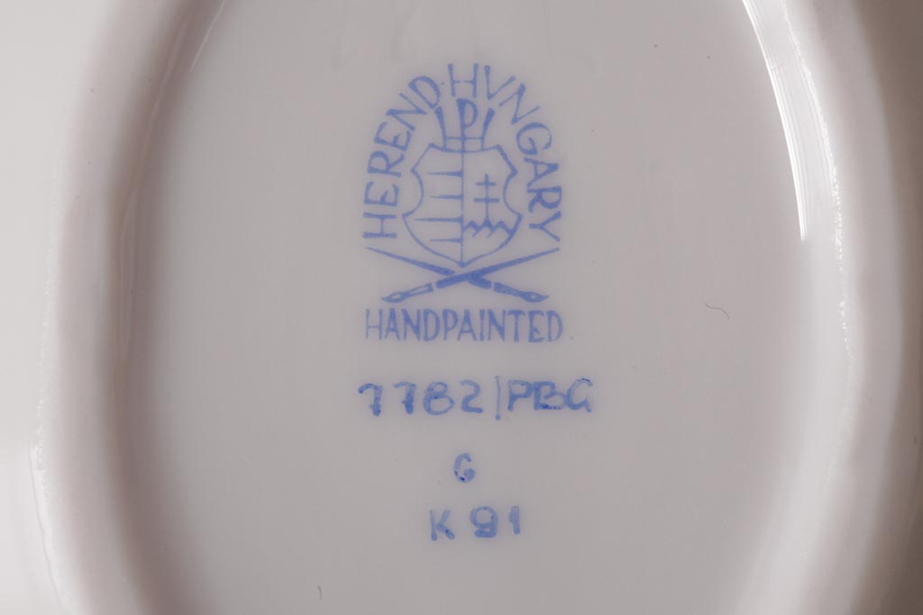中古　ハンガリー　HEREND(ヘレンド)　PBG　ブルーガーランド ミルフルール　小皿セット(ツインセラー、ジュエリートレイ)