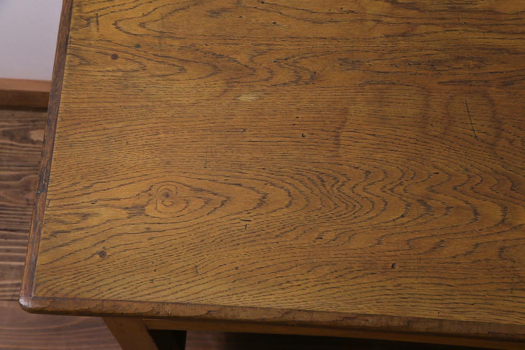 アンティーク家具　昭和中期　使いこまれた風合いが味のある平机(作業台、カウンター)(1)
