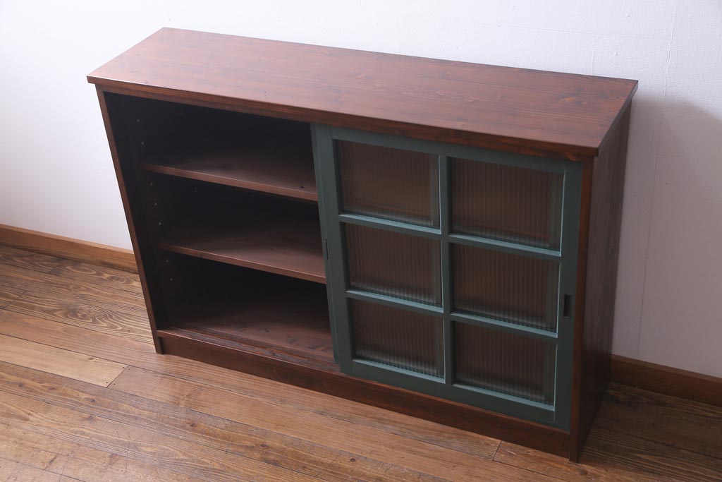 ラフジュ工房オリジナル　レトロな建具をリメイクした収納棚(戸棚、キャビネット)