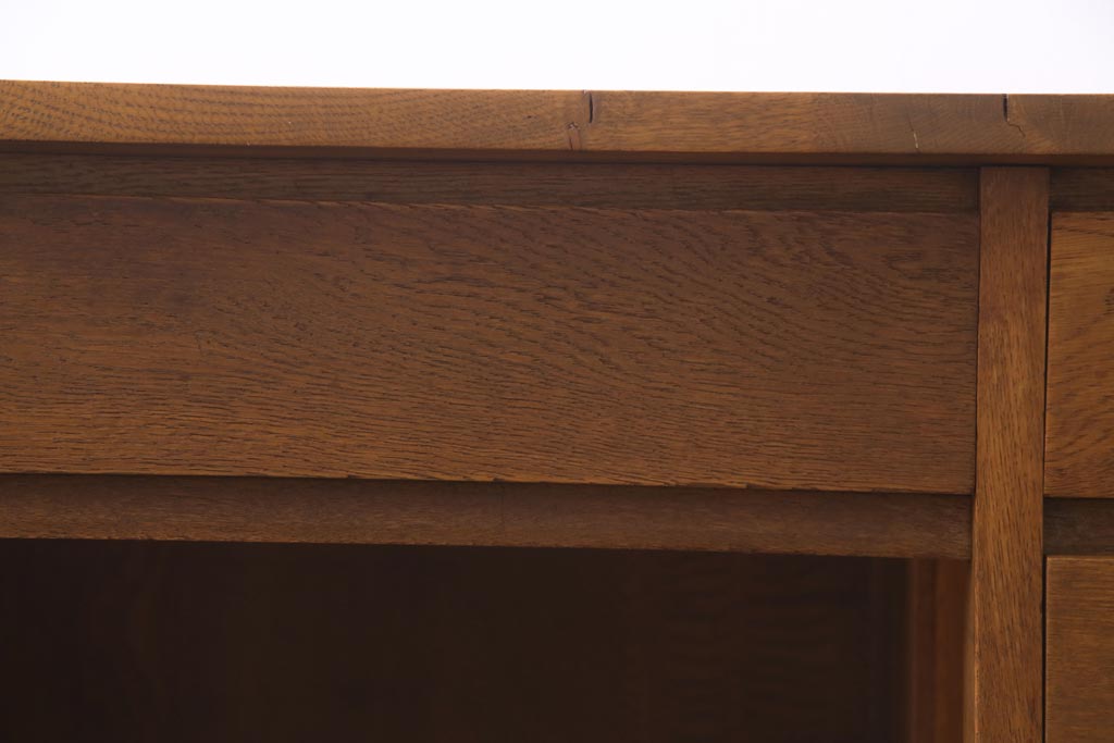 アンティーク家具　昭和中期　シンプルで懐かしい雰囲気の片袖デスク(机、在宅ワーク、在宅用カウンターテーブル、作業台)(1)