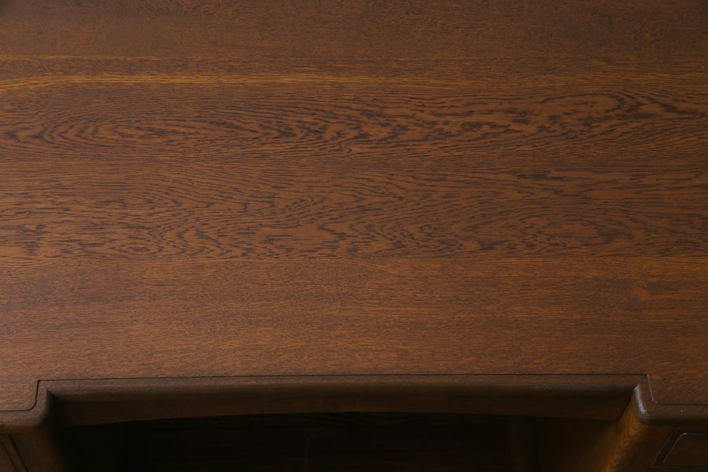 アンティーク家具　和製アンティーク　ナラ材　風格感じる上質な作りの両袖机(デスク、在宅ワーク、在宅用作業台)