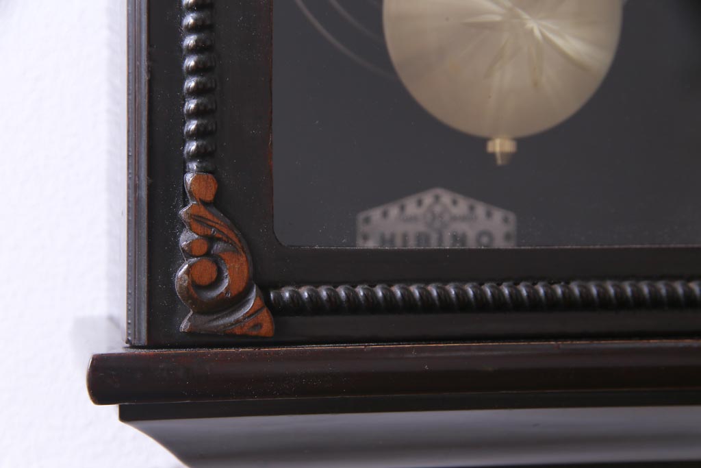 アンティーク雑貨　和製アンティーク　日比野時計　電池式　クラシカルな佇まいが素敵な柱時計(壁掛け時計)