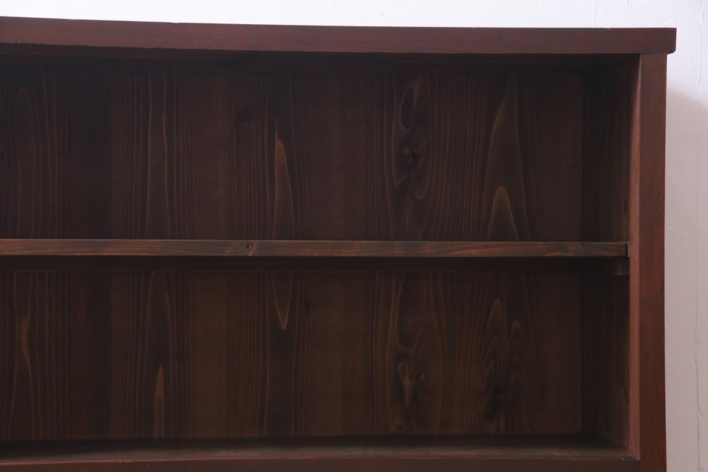アンティーク家具　和製アンティーク　杉・ヒノキ材　ダイヤガラスがおしゃれな和モダンの戸棚(収納棚、サイドボード)
