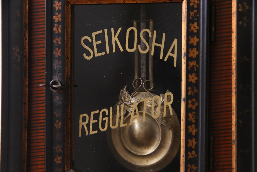 アンティーク雑貨　和製アンティーク　SEIKOSHA(精工舎、セイコー)　ゼンマイ式　八角柱時計(掛時計、振り子時計)