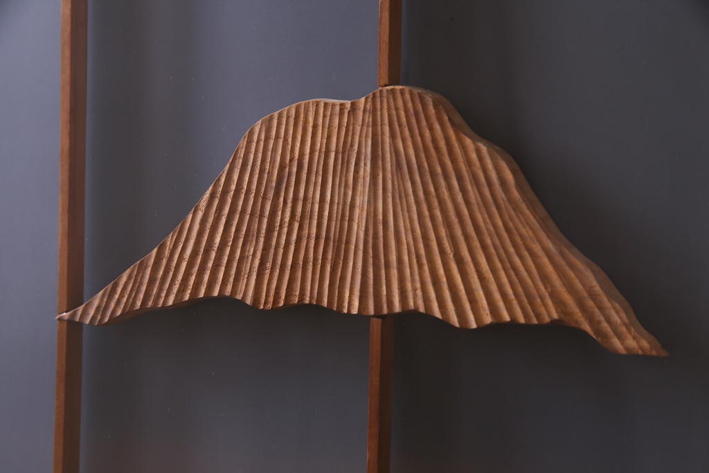 ラフジュ工房オリジナル　前板栗材　引き出し付き　両面ガラス　古い建具を活用した収納棚(組子、戸棚、キャビネット)